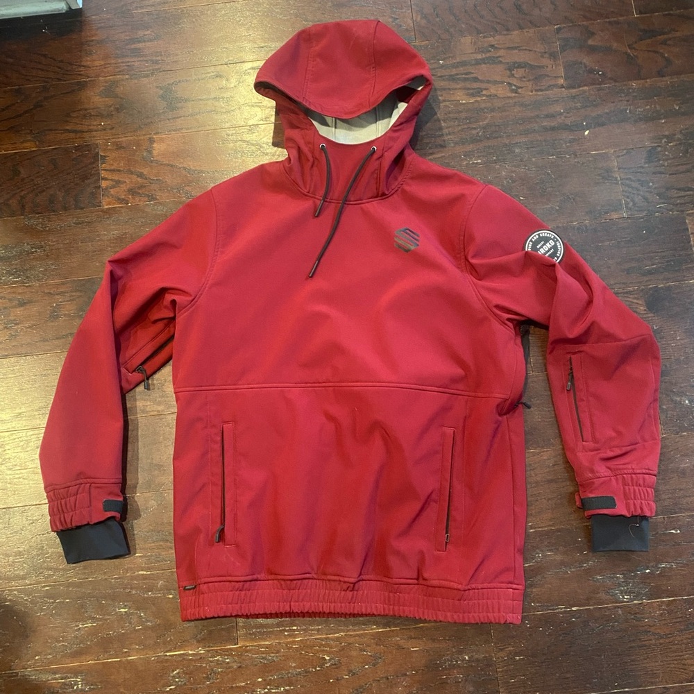 Men's Burgundy Hooded Ski Jacket
